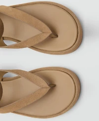 Mango Women's Buckle Split Leather Sandals