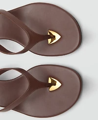 Mango Women's Metallic Detail Heeled Sandals