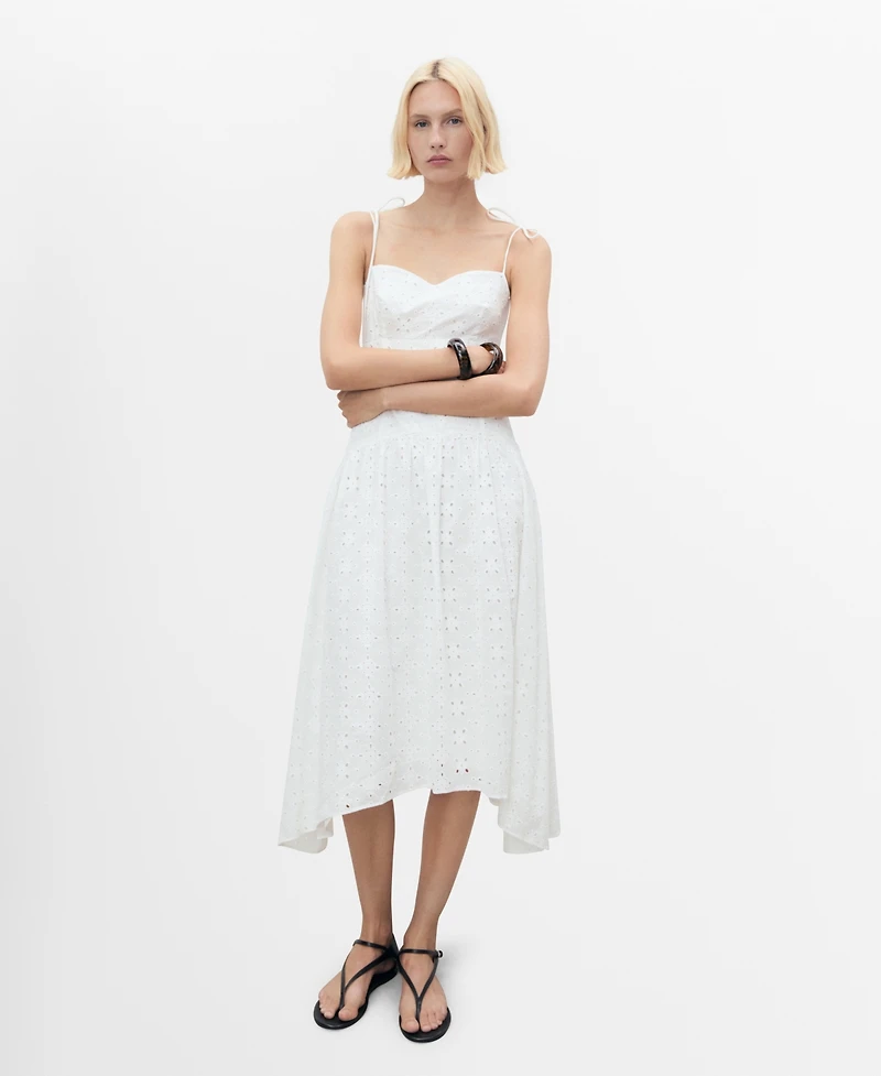 Mango Women's Cutwork Midi Dress