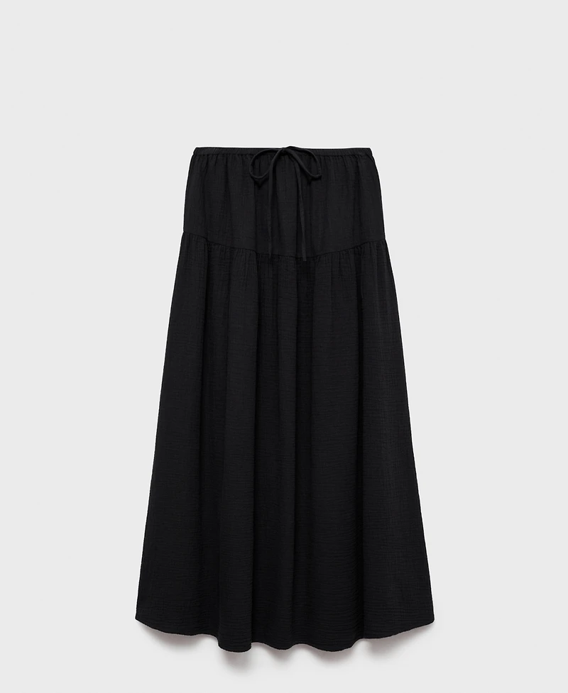 Mango Women's Cotton Drawstring Skirt