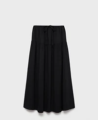 Mango Women's Cotton Drawstring Skirt