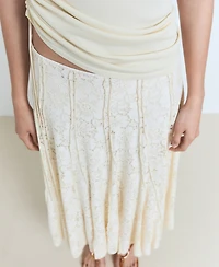 Mango Women's Long Lace Skirt