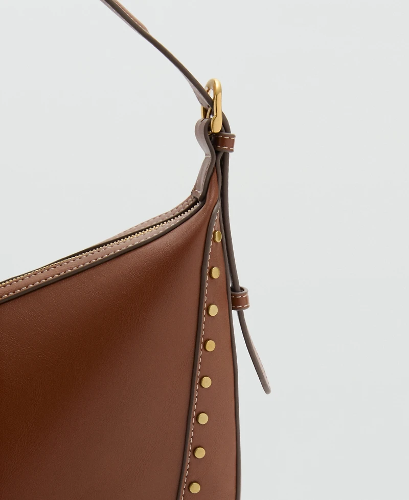 Mango Women's Studded Shoulder Bag