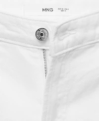 Mango Women's Straight-Fit Denim Bermuda Shorts