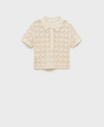 Mango Women's Short-Sleeved Crochet Sweater