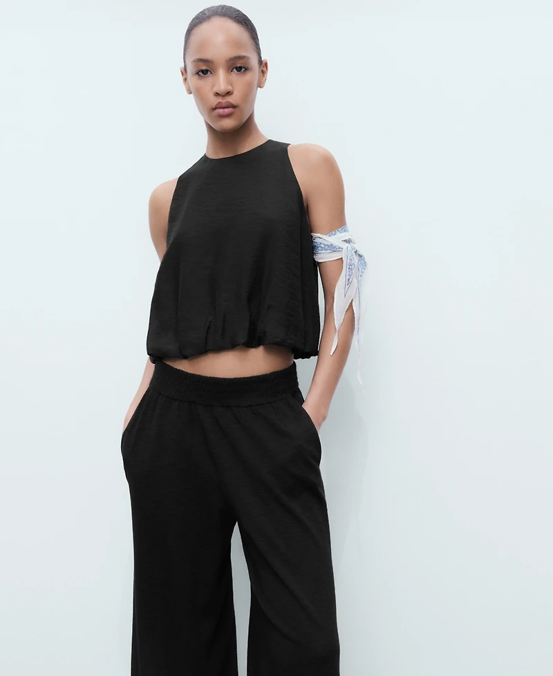 Mango Women's Fine Knit Straight Fit Pants