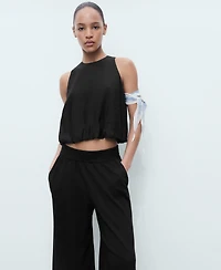 Mango Women's Fine Knit Straight Fit Pants
