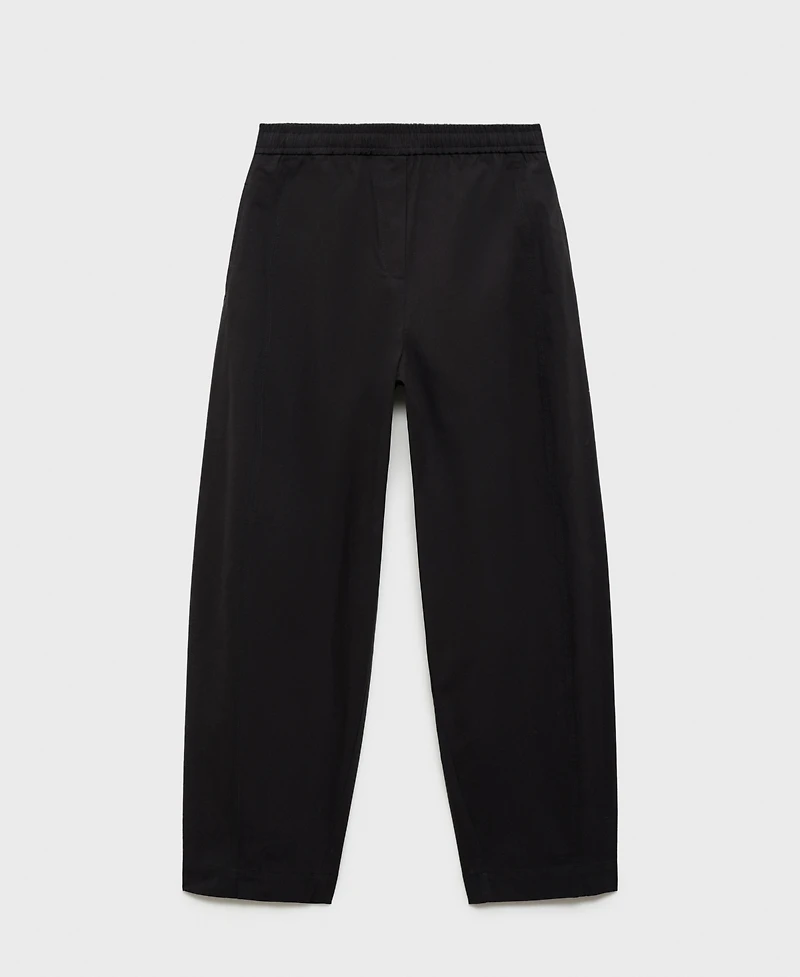 Mango Women's Paper Bag Cotton Pants