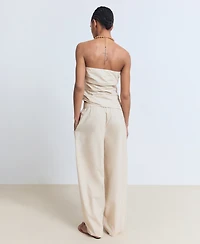 Mango Women's Asymmetrical Strapless Top