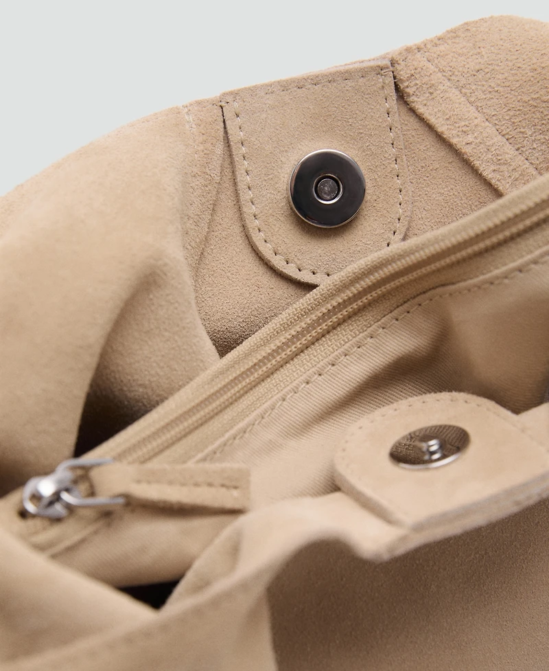 Mango Women's Suede Shoulder Bag