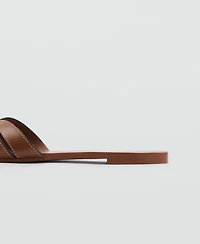 Mango Women's Leather Straps Sandals