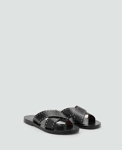 Mango Women's Studded Leather Sandals