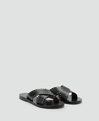 Mango Women's Studded Leather Sandals