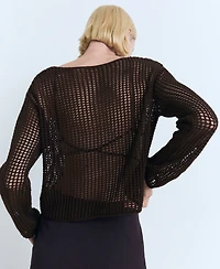 Mango Women's Long-Sleeved Crochet Sweater