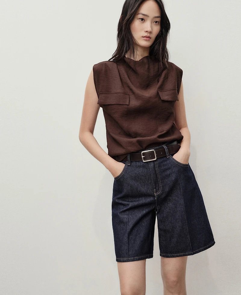 Mango Women's High-Rise Straight Bermuda Shorts