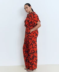 Mango Women's Flowy Printed Pants