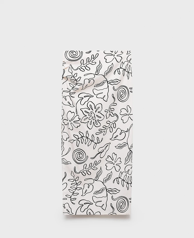 Mango Women's Slit Printed Long Skirt