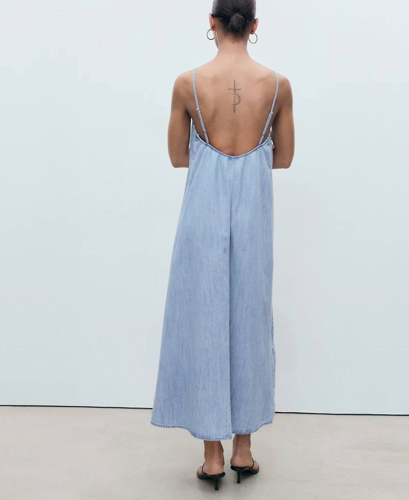 Mango Women's Strappy Denim Dress