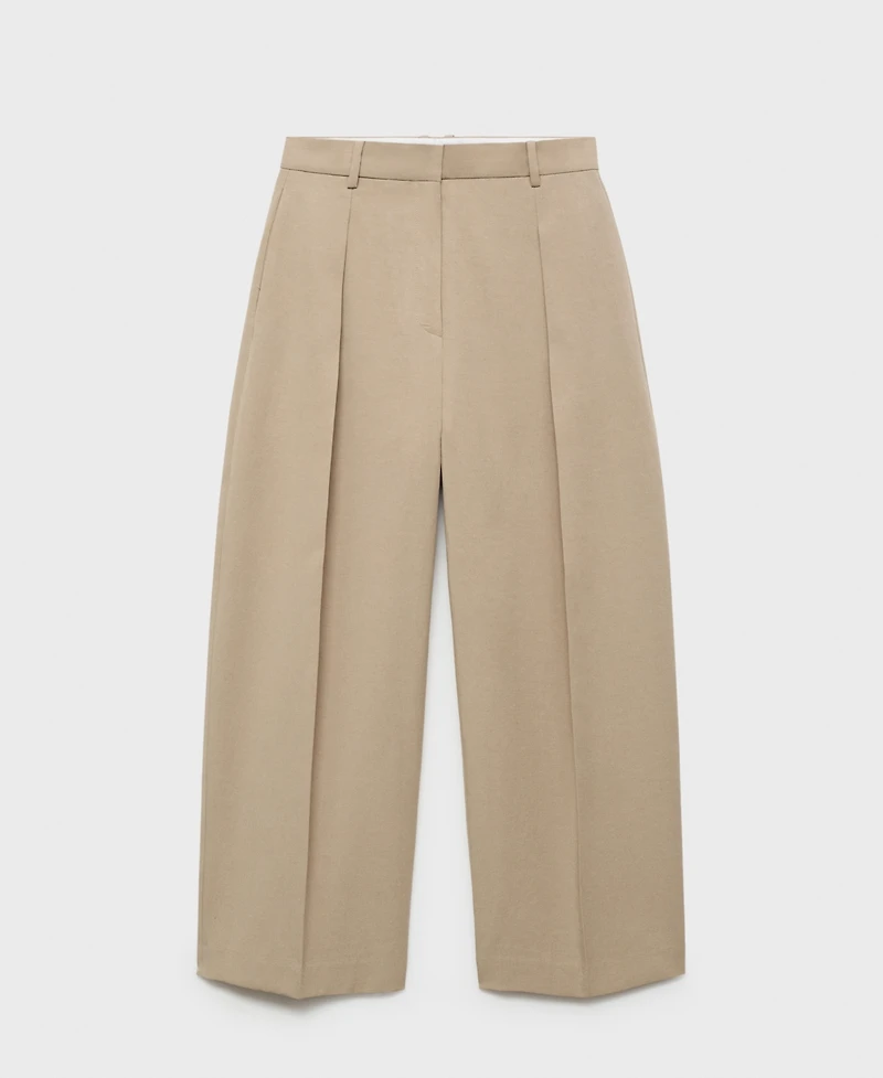 Mango Women's Linen-Blend Balloon Pants