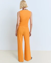 Mango Women's Flowy Straight-Fit Pants
