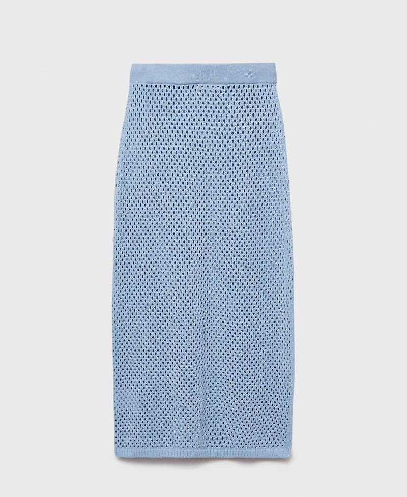 Mango Women's Rhinestone Detail Knitted Skirt