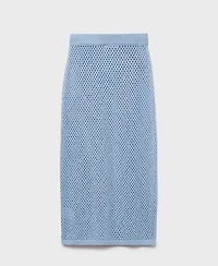 Mango Women's Rhinestone Detail Knitted Skirt