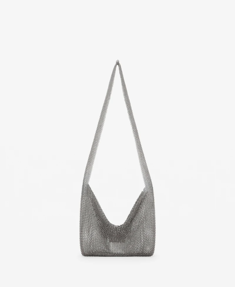 Mango Women's Metal Mesh Shoulder Bag