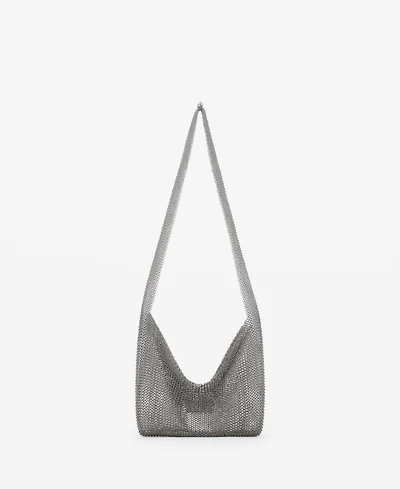 Mango Women's Metal Mesh Shoulder Bag
