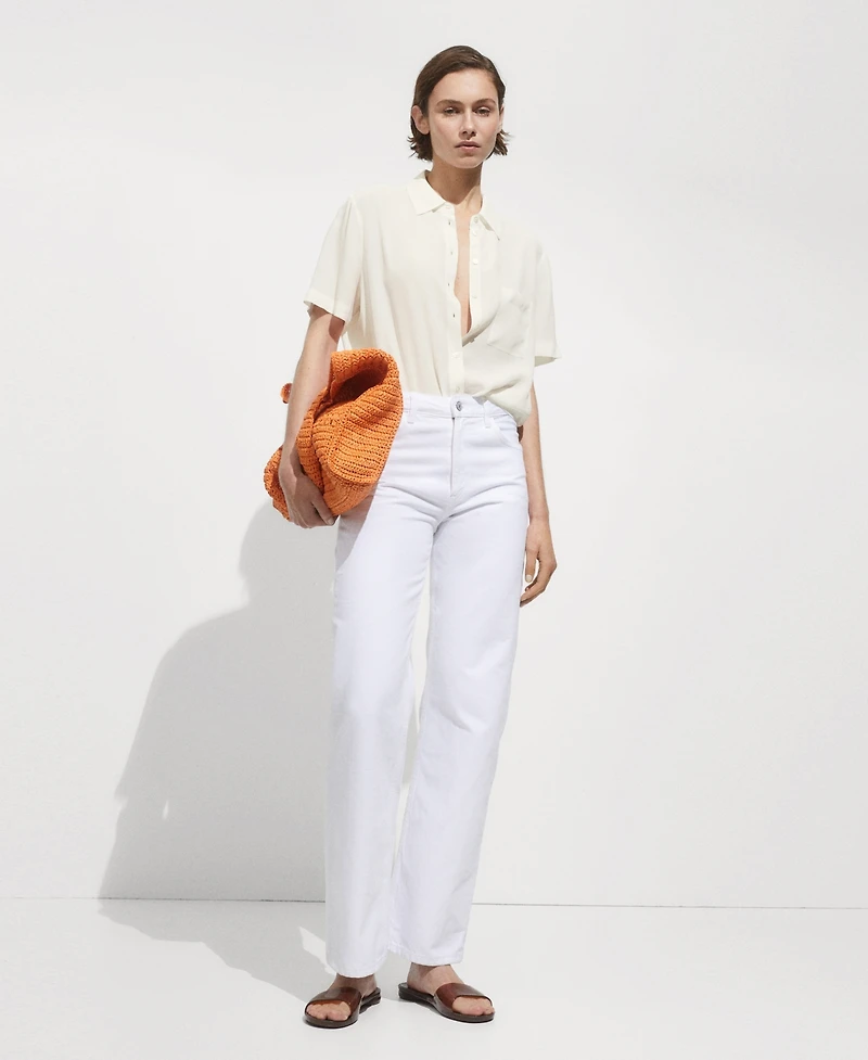 Mango Women's Short Sleeve Shirt