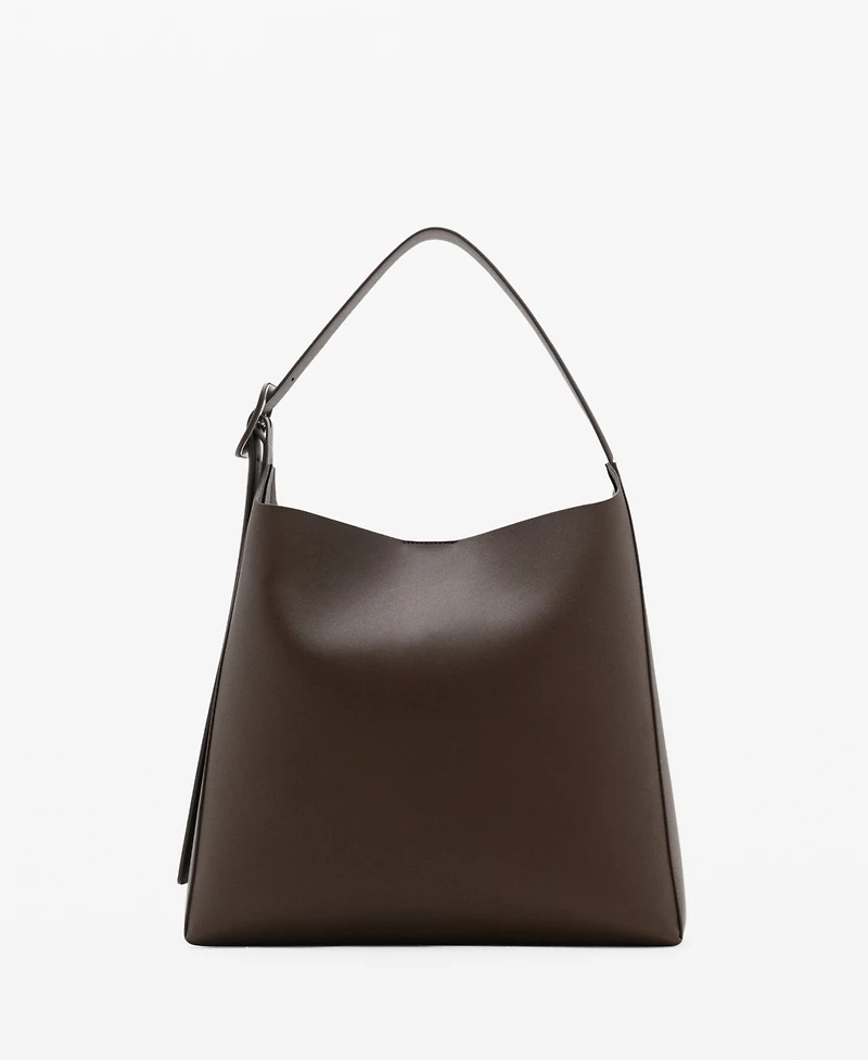 Mango Women's Buckle Shopper Bag