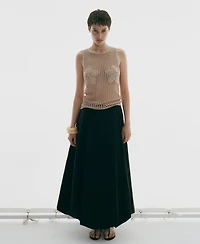 Mango Women's Embroidered Knit Top