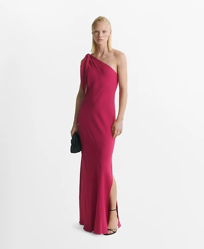 Mango Women's Knot Strap Asymmetrical Dress