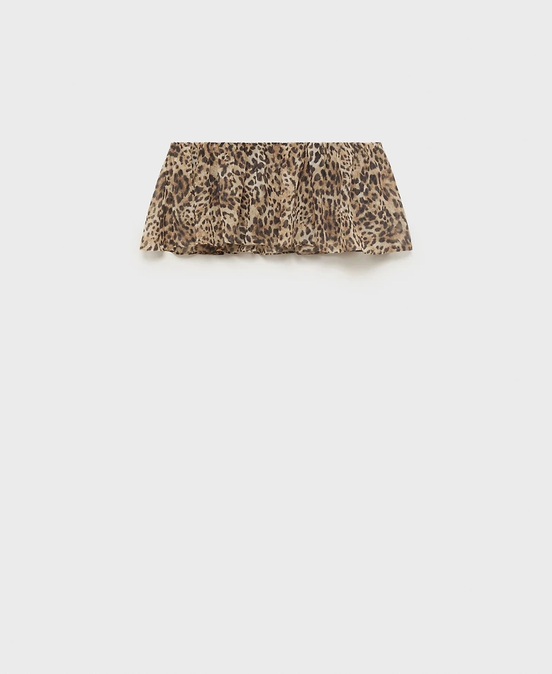 Mango Women's Leopard Print Crop Top