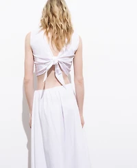Mango Women's Back Bowtie Crop Top
