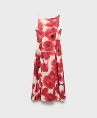 Mango Women's Floral-Print Flared Dress