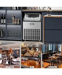 Cowsar Commercial Ice Maker,200LBS/24H, Automatic Stainless Steel Machine with Lcd Panel,Freestanding with 48 Pounds Storage Capacity, Party/Bar/Resta