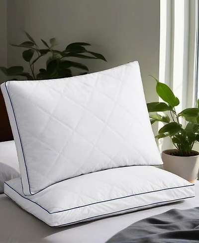 Unikome Diamond Quilted Feather and Down Gusseted 2-Pack Pillows