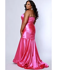 Sydney's Closet Women's Fitted Strapless Sweetheart Neckline Evening Gown