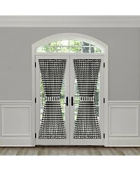Kate Aurora Plaid Country Farmhouse French Door Curtain Panel With Matching Tieback - 25W x 40L, Yellow