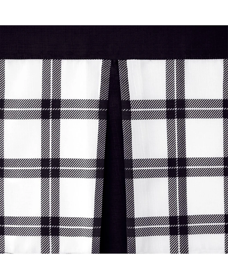 Kate Aurora Windowpane Plaid Country Farmhouse Rod Pocket Window Valance - Burgundy