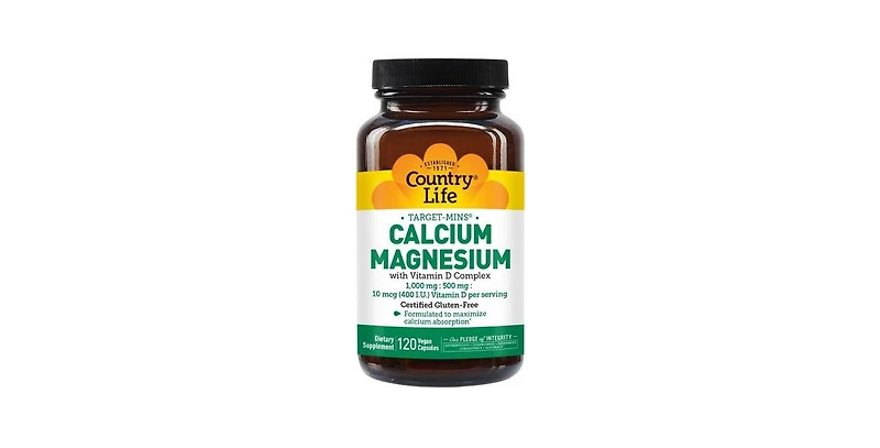 Country Life CalciumNo ChangeMagnesium With Vitamin D Complex, 1000mg / 500 mg, 120 Capsules (400 I.u)