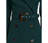 Eliza J Petite Flounce-Hem Long-Sleeve Blazer Dress