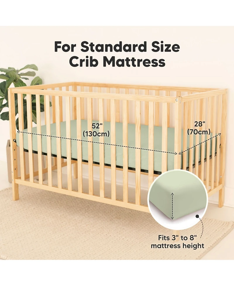 KeaBabies Waterproof Crib Sheets for Boys, Girls, 2pk Baby Fitted Sheet, Mattress Protector