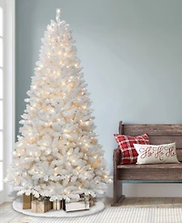 Puleo 7.5 ft. Pre-Lit Flocked Bennington Fir Artificial Christmas Tree