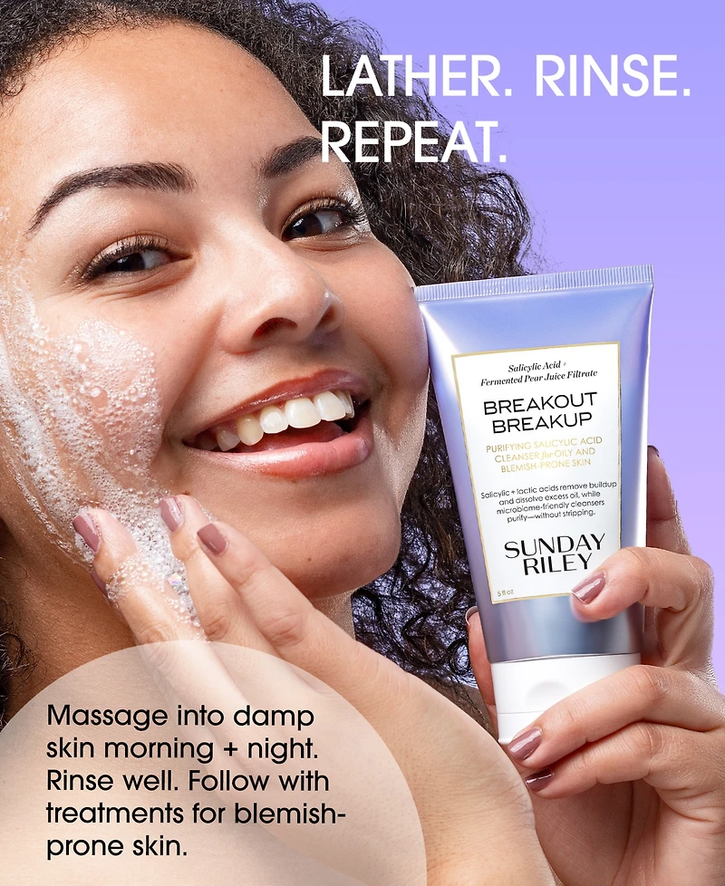 Sunday Riley Breakout Breakup Purifying Salicylic Acid Cleanser For Oily & Blemish-Prone Skin, 5 oz.