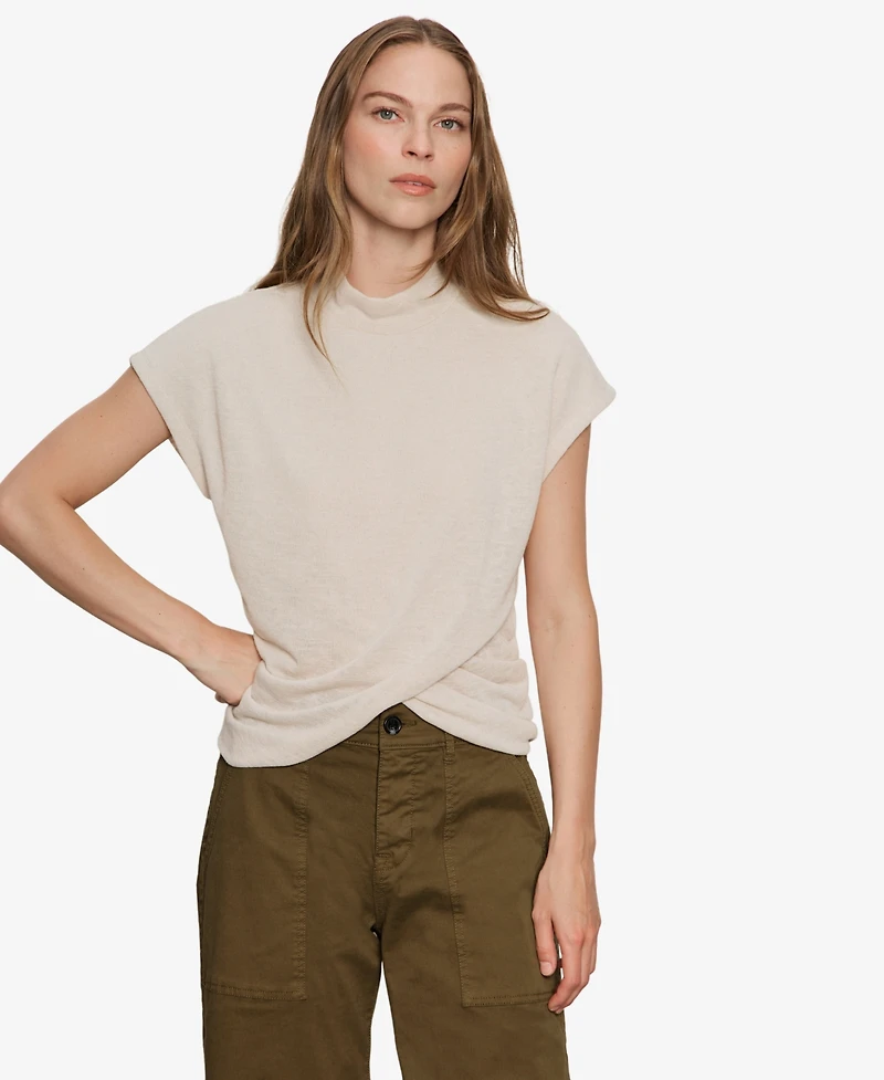 Sanctuary Women's Draped Mock Neck Top