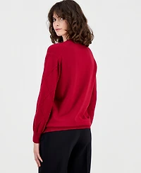 Anne Klein Women's Diamond Knit V-Neck Sweater