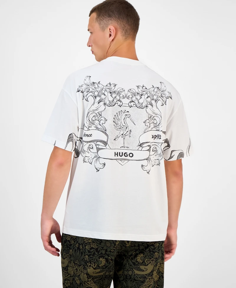 Hugo Boss Men's Duarms Oversized Short Sleeve Crewneck Graphic T-Shirt