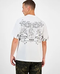 Hugo Boss Men's Duarms Oversized Short Sleeve Crewneck Graphic T-Shirt