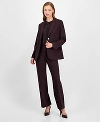 Anne Klein Womens Curved Lapel Double Pocket Blazer Twist Neck Sleeveless Top Pull On Pants